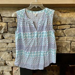 Talbots Womens Sleeveless Button Blouse